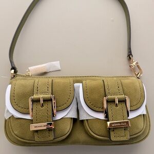 Michael Kors Zoe Small Suede Convertible Pochette Shoulder Bag